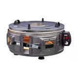 Gross Yuvarlak Davul Firin Standart Ayarlanabilir Termostat = 50°C-320°C 1300W - 53Cm Alüminyum Tepsi Ön - Üst Gözetleme Cami (5047)