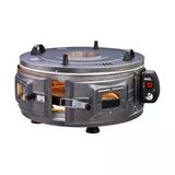 GROSS YUVARLAK DAVUL FIRIN STANDART AYARLANABİLİR TERMOSTAT = 50°C-320°C 1300W - 53CM ALÜMİNYUM TEPSİ ÖN - ÜST GÖZETLEME CAMI