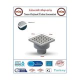 GrossAVM Alttan Çıkışlı Yer Süzgeci - 10x10 - Krom Kapak