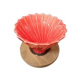 Grossberg Coffee Ahşap Stantlı V60 Dripper Mavi