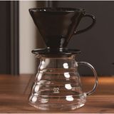 Grossberg Coffee Barista Set V60 Seramik Dripper ve Cam Kahve Sürahisi Seti - Siyah Özel Tasarım ve Kalite