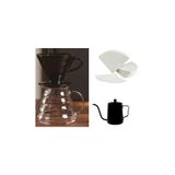 Grossberg Coffee V60 Dripper Kahve Sürahisi Filtre Kağıdı Kettel Set