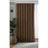 Groster Spor Kahverengi Blackout, Işık Güneş Geçirmez Karartma Perde Güneşlik, Fon Perde Pilesiz [enxboy] - 260 x 220 cm