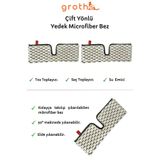 Grothe Sprey Mop Çift Yönlü Microfiber Orijinal Yedek Bez - 2 Adet