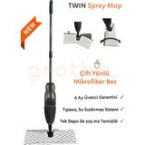 Grothe Twin Sprey Mop-2 Adet Çift Taraflı Bez-Tıpasız Sistem-Uretici Garantili-700cc Su Hazneli Spreyli Mop
