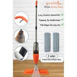 Grothe Wipe Sprey Mop Turuncu - 2 Mop Bezli - Tıpasız Sistem - 700 Cc Su Hazneli (üretici Garantili)