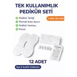 GROVİNG HAİR Tek Kullanımlık Pedikür Seti Hijyenik Spa Seti Pedikür Terliği Parmak Ayırıcı Ponza Havlu 12 adet