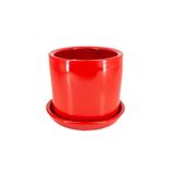 Grow Botanik Dekoratif Kırmızı Doğal Toprak Saksı (16 Cm Çap)