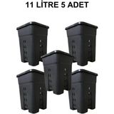 Grow Wizard Delikli Kare Air Pot Saksı 11 Litre 5 Adet