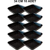 Grow Wizard Kare Saksı Altlığı 34 cm 10 Adet - Siyah