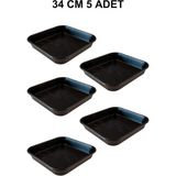 Grow Wizard Kare Saksı Altlığı 34 cm 5 Adet - Siyah