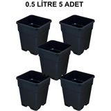 Grow Wizard Plastik Kare Saksı 0.5 Litre 5 Adet