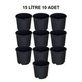 Grow Wizard Plastik Yuvarlak Saksı 15 Litre 10 Adet
