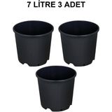 Grow Wizard Plastik Yuvarlak Saksı 7 Litre 3 Adet