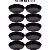 Grow Wizard Yuvarlak Saksı Altlığı 50 cm 10 Adet - Siyah