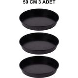 Grow Wizard Yuvarlak Saksı Altlığı 50 cm 3 Adet - Siyah