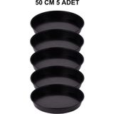 Grow Wizard Yuvarlak Saksı Altlığı 50 cm 5 Adet - Siyah