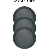 Grow Wizard Yuvarlak Yeşil Saksı Altlığı 45 cm 3 Adet - Siyah