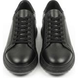 Growish GD0107 Hakiki Deri 4 Mevsim Poli Taban Uzun Süre Ayakta Kalmaya Uygun Siyah Spor Klasik Sneaker Ayakkabı
