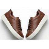 Growish GD0119 Hakiki Deri 4 Mevsim Yüksek Eva Taban Uzun Süre Ayakta Kalmaya Uygun Kahverengi Spor Klasik Sneaker Ayakkabı