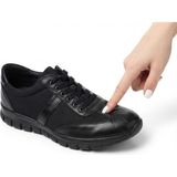 Growish GD0132 Hakiki Yumuşak Deri Büyük Numara Kaydırmaz Taban Ekonomik Günlük Sneaker Ayakkabı - BKFR-Siyah