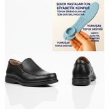 Growish GR0448 Hakiki Deri Topuk Dikeni ve Şeker Hastalarına Özel Üretim Klasik Günlük Ayakkabı - Siyah-001
