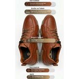 Growish GR0480 Hakiki Deri Örümcek Kauçuk Taban Uzun Kullanıma Uygun Kahverengi Sneaker Ayakkabısı