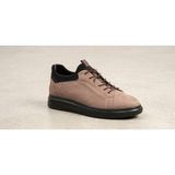 Growish GR0516 Hakiki Nubuk Deri Büyük Numara 45 Numara Battal Beden Erkek Günlük Sneaker Ayakkabı - Kum