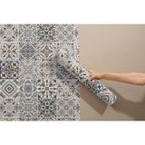 Grown Geometrik Bej Karo Desenli Kendinden Yapışkanlı Duvar Kağıdı - Mutfak ve Banyo