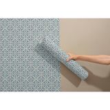 Grown Geometrik Mavi Desenli Kendinden Yapışkanlı Duvar Kağıdı - Mutfak ve Banyo