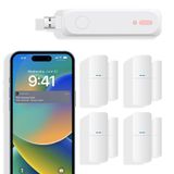 GRSICO Ev Alarm Sistemi 5 Parçalı kit, Kapı Pencere Sensörleri Çocuklar İçin WiFi Slient Alarm Sistemi, Kablosuz Ev Alarm Güvenlik Sistemi DIY, Sözleşme Yok, Ev Dairesi için Uygulama Uyarısı, Sadece