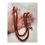 grsoyuncak Doğaltaş Kırmızı Akik Taşı 99'luk 8mm Namaz Tesbihi