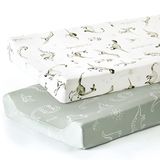GRSSDER Esnek Ultra Yumuşak Jarse Örgü Değiştirme Pedi Kapak Seti 2'li Paket, Değişim Masa Pedi Kapakları 32"/34" x 16" Pedlere Uygun Güvenli ve Rahat, Bebek için Güzel Desen, Jurassic World
