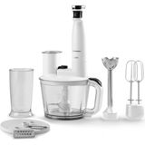 Grundig Güçlü 1500W Renkli Rende ve Blender Seti, Çok Fonksiyonlu Mutfak Aleti - Ahşap - Beyaz