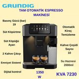 Grundig Kva 7230 1350 W Tam Otomatik Espresso Makinesi+ Mutfak Hassas Dijital Tartı Hediye