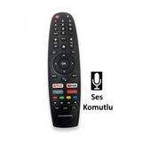 Grundig Orjinal Ses Komutlu Bluetooth Android Tv Kumandası - Netflix / Youtube Tuşlu