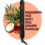 Grundig Saç Düzleştirici 28 mm Makademya Yağı Kaplı Seramik Plaka 230°C Ayarlı Isı Kontrolü