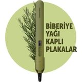 Grundig Saç Düzleştirici, Biberiye Yağı Kaplı, Parlak ve Ipeksi Sonuç Sağlayan - Ahşap - Seçenek 1