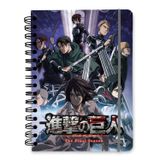 Grupo Erik Bullet Journal Dotted A5 Attack on Titan - Sert Kapaklı Not Defteri, A5 Halkalı Not Defteri, A5 Noktalı Günlük, Yetişkinler ve Çocuklar için, Halka Bağlamalı - Titan Merch Resmi Saldırısı