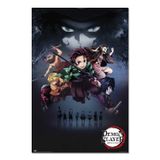 Grupo Erik: Demon Slayer Poster Kimetsu no yaiba Anime Duvar Posteri 61 x 91,5 cm, Çerçeveli Parlak Kağıt, Ev için Poster, Manga Anime Gadget