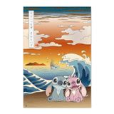 Grupo Erik Poster Disney Stitch Japon Sanat Baskısı - Oturma Odası veya Dekorasyon Yatak Odası - Dekorasyon Odası - Boyut 61 x 91 - Resmi Disney Stitch Fan Ürünü