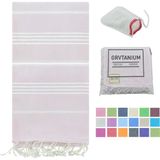 Grvtanıum Açık Pembe %100 Pamuk 180X100CM Püsküllü Banyo,plaj,hamam Havlusu Kese Hediyeli M2 - 100 × 180 cm