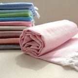 GRVTANIUM%80 Pamuk 175x96cm Peştemal Püsküllü Banyo,Plaj,Hamam Havlusu M1 (Açık Pembe)