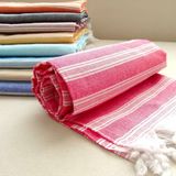 GRVTANIUM%80 Pamuk 175x96cm Peştemal Püsküllü Banyo,Plaj,Hamam Havlusu M1 (Pembe)