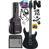 GRX-300-50-AMP Profesyonel Elektro Gitar Seti 50 Watt Gainli Şarjlı Bluetooth'lu Amfi ve Full Set