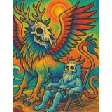 gryphon fantasy rainbow psychedelic sketchbook journal: A Trippy Sketch book diary for Drawing Fantasy Creatures, Skull Art, Mermaids, and Psychedelic Beach Scenes gift for teens, artists, tattoo