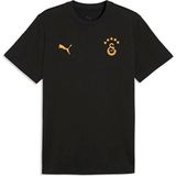 GS Store Galatasaray Puma T-Shirt 78290726 Siyah Yuvarlak Yaka Logo Baskılı Erkek T-Shirt