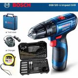 Gsb 120 Li Darbeli Matkap Vidalama (Tek Batarya) ,bosch V-Line 103 Parça Uç Seti ve Metre