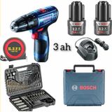 Gsb 120 Li Darbeli Vidalama (3 AH ÇİFT BATARYA) + Bosch 103 Parça Uç ve Aksesuar Seti