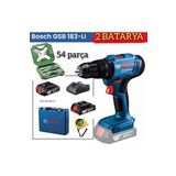 Gsb 183 Li 2 Ah Çift Bataryalı Darbeli Akülü Vidalama ve Bosch 54 Parça Aksesuar Seti